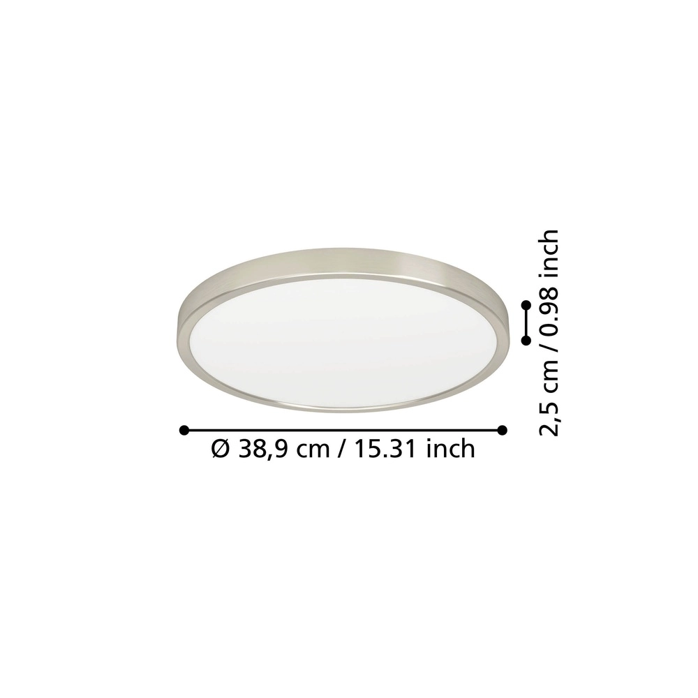 Led plafonnière Fueva 6 rond - rvs - Ø 38,9cm Eglo 9008606330256