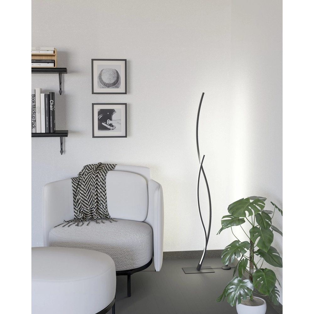 Chique led vloerlamp Grisolia 129cm - zwart Eglo 9008606316212