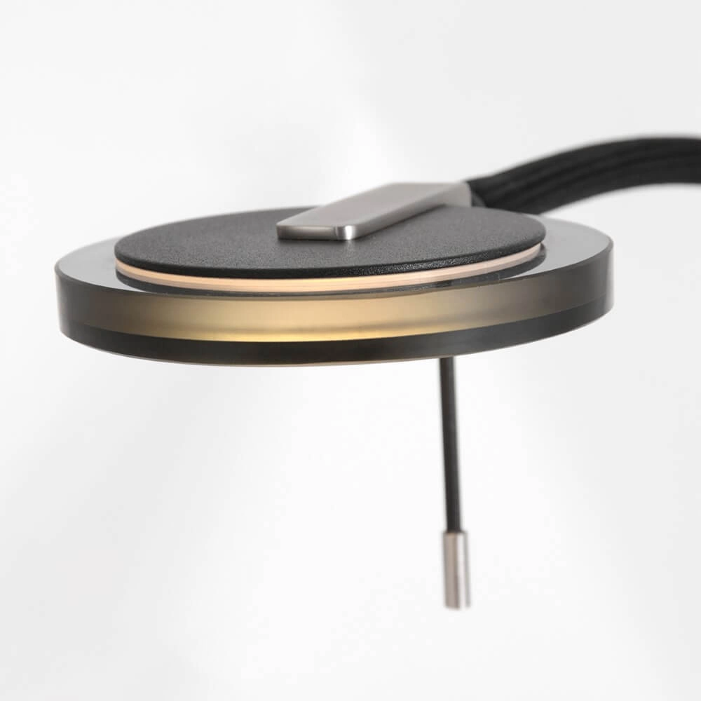 Led vloer leeslamp Turound 10w - 2200-4000K - 125cm zwart smoke glas Steinhauer 8712746134865