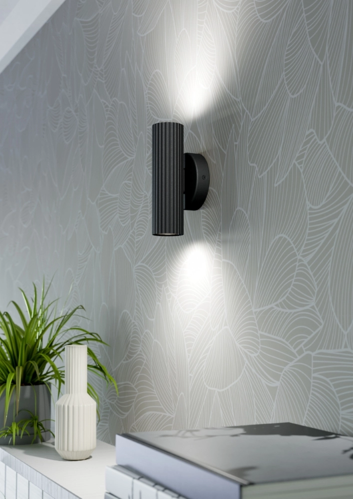 Opbouwspot Portillo up & down zwart Eglo 9008606360536