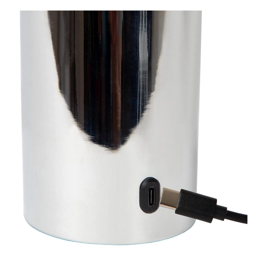 Oplaadbare tafellamp Vivo chroom Lucide 5411212520869