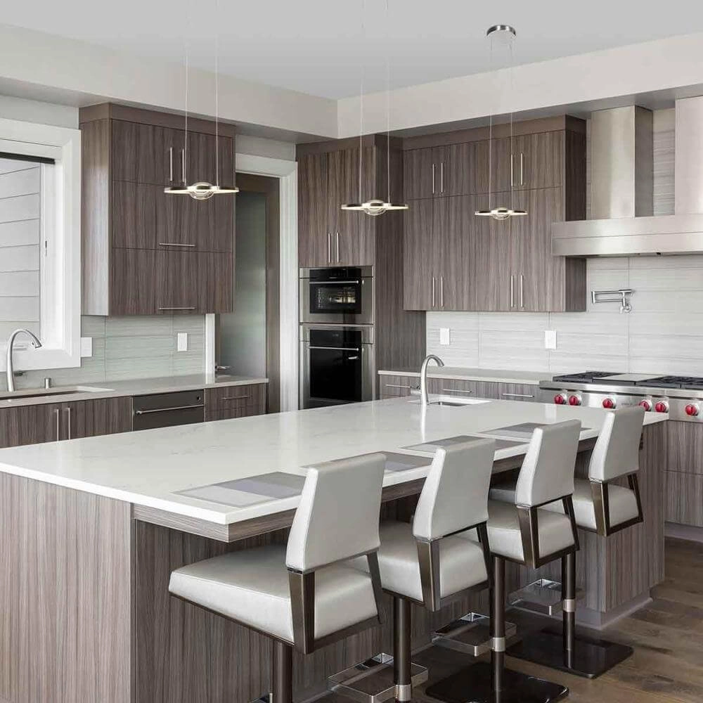 Strakke hanglamp Soleil Ø 32cm grijs Steinhauer 8712746176674