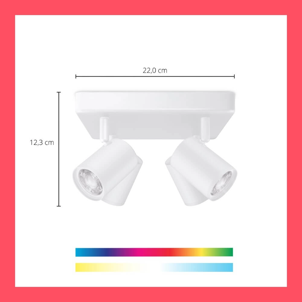 4-lichts opbouwspot Imageo smart - wit WiZ 8719514554559