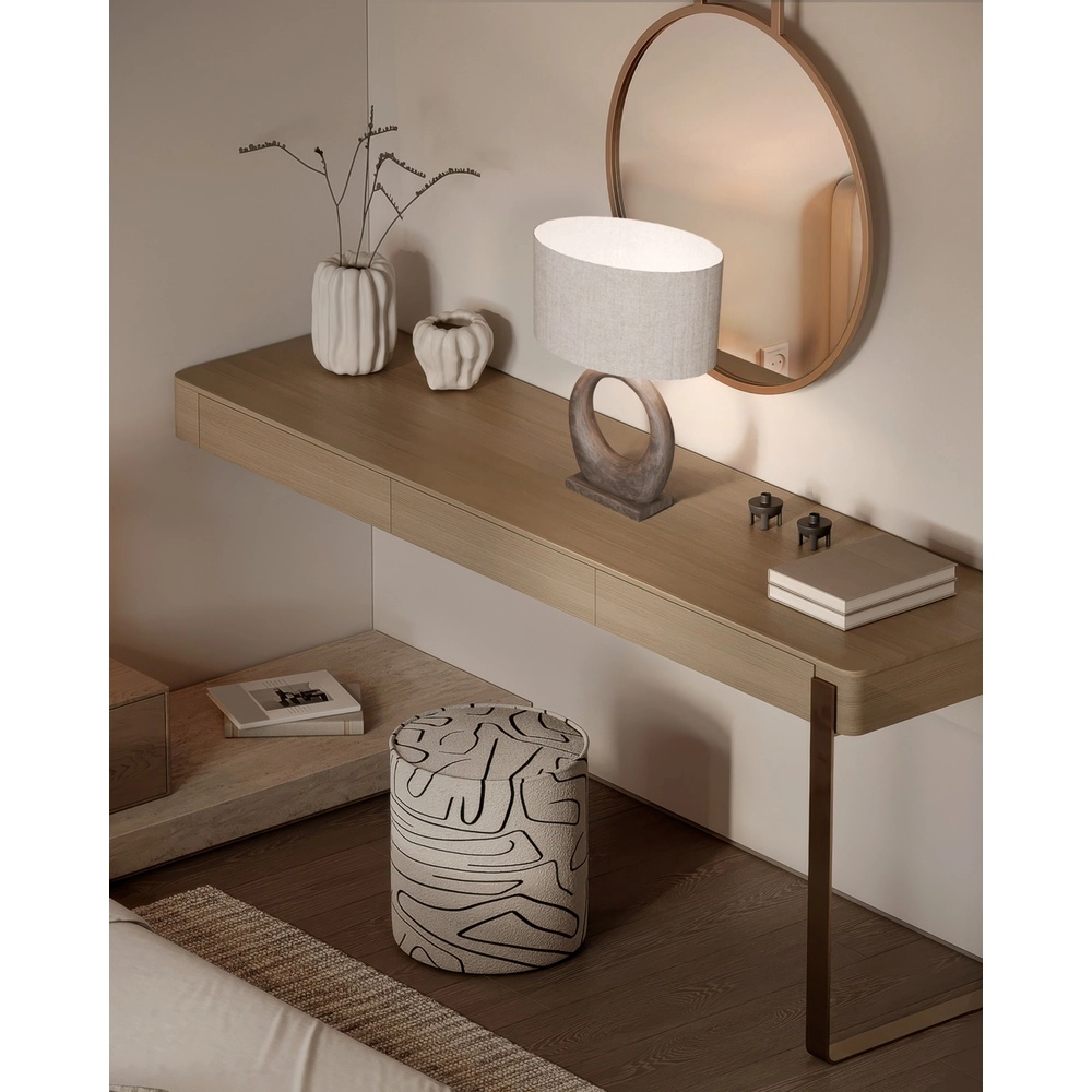 Japandi schemerlamp Woodie Round 35cm -hout met natural Masterlight 8718121392745