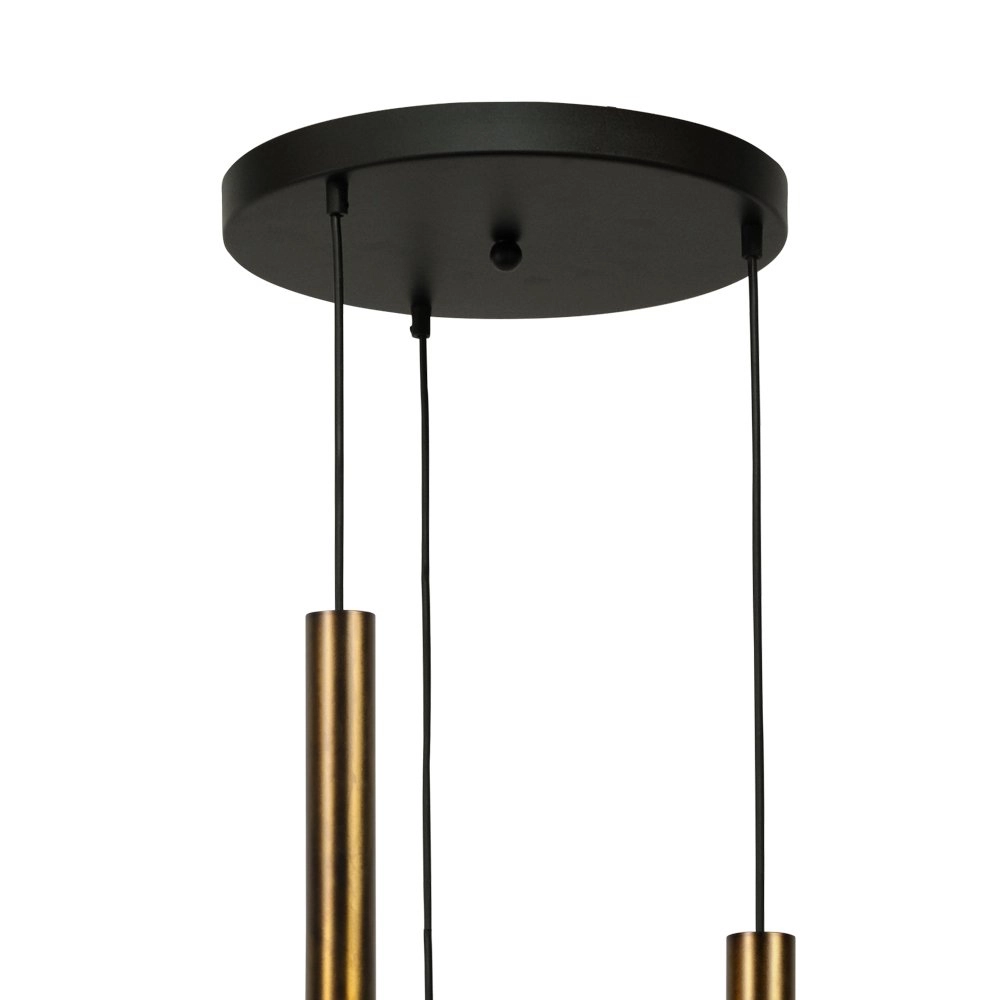 Zwarte hanglamp Bella 3-lichts met goud Masterlight 8718121255361