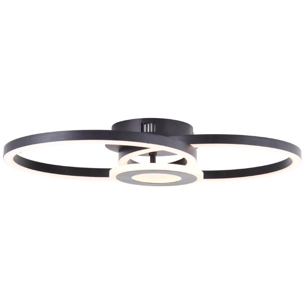 Plafondlamp Bray rond zwart Brilliant 4004353420023