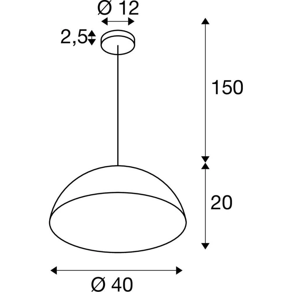 Design hanglamp Forchini M 40 zwart met goud Ø 40cm SLV 4024163298636