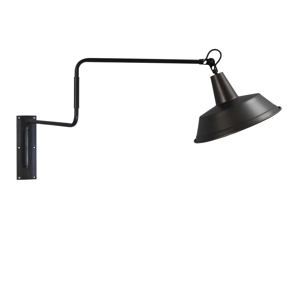 Gunmetalen wandleeslamp Industria 122cm Gunmetalen wandleeslamp Industria 122cm