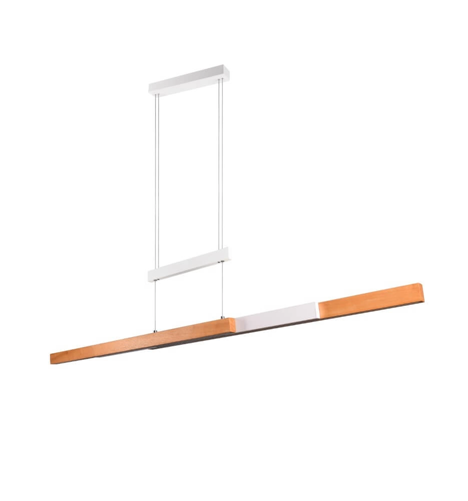 Kantoor hanglamp Trajan met houtlook en wit Trio 4017807613018