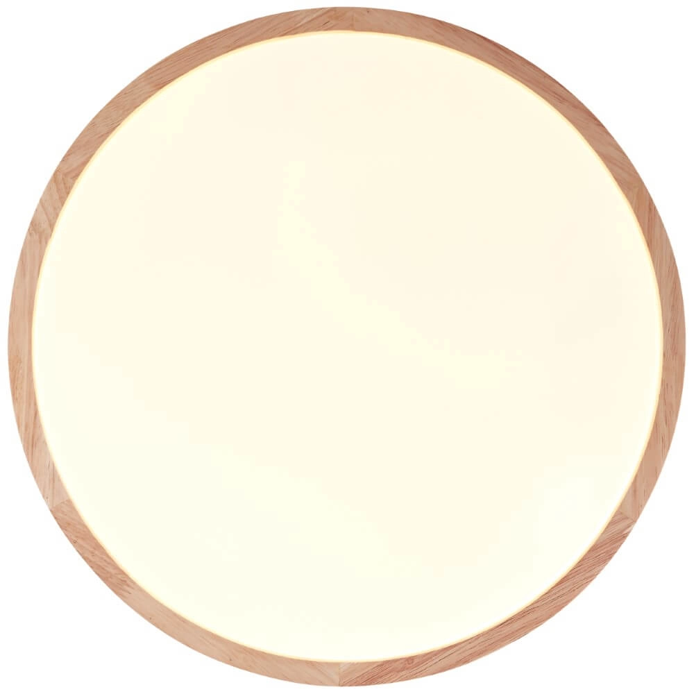 Plafondlamp Brodsky Ø 39cm wit met hout Brilliant 4004353411304