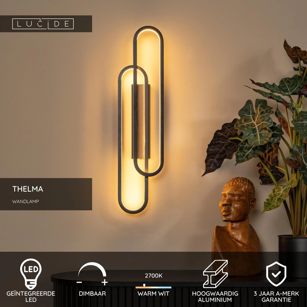 Design wandlamp Thelma ovaal 75cm Lucide 5411212782892