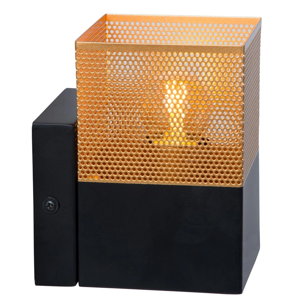 Design wandlamp Renate zwart met goud Lucide 5411212211286