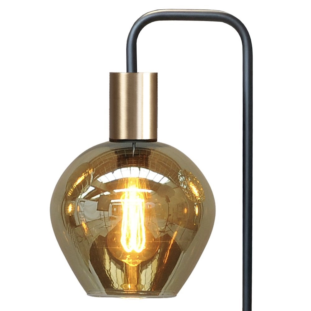 Tafellamp glas Bounty zwart en goud Masterlight 8718121251097