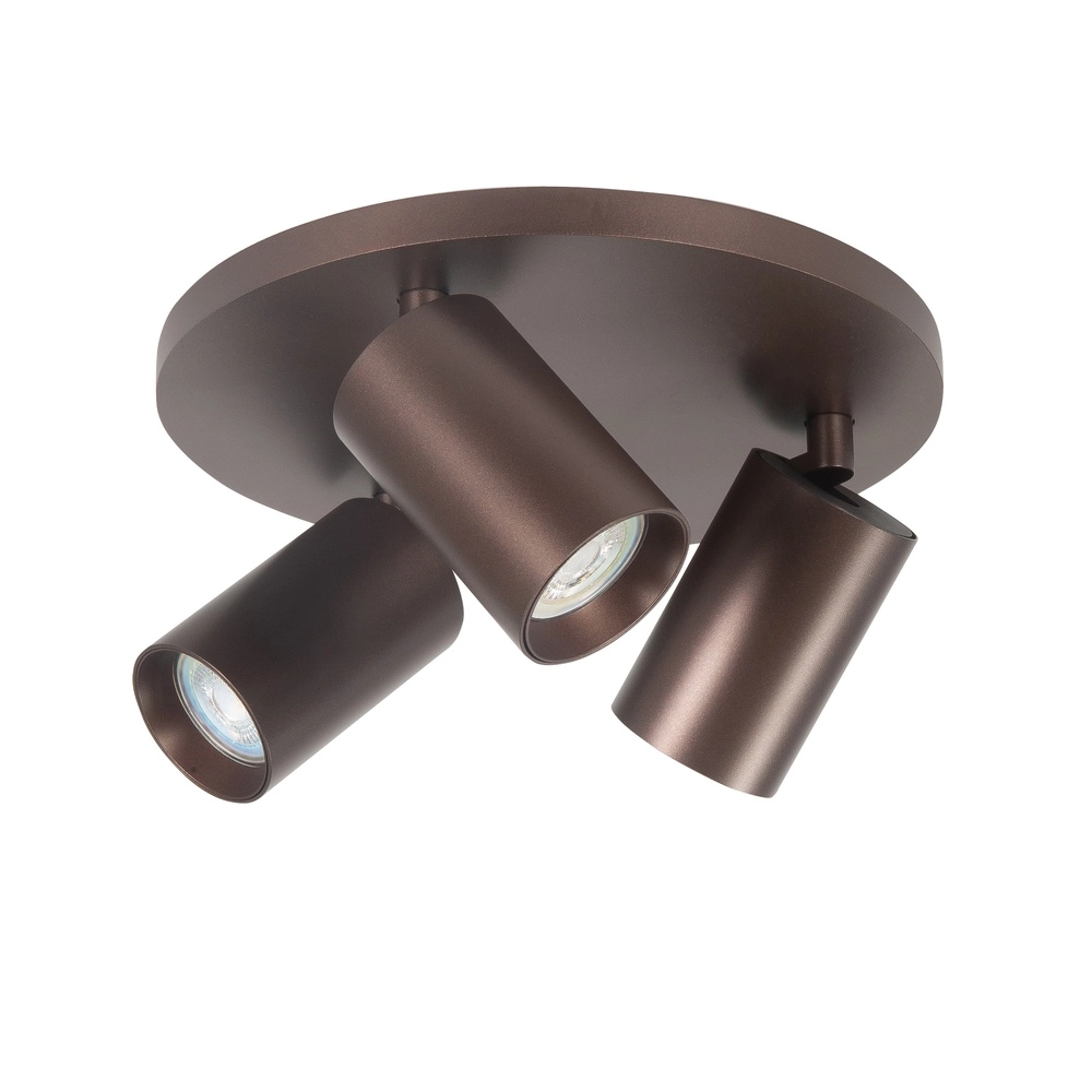 Opbouwspot Mila 3-lichts rond choco