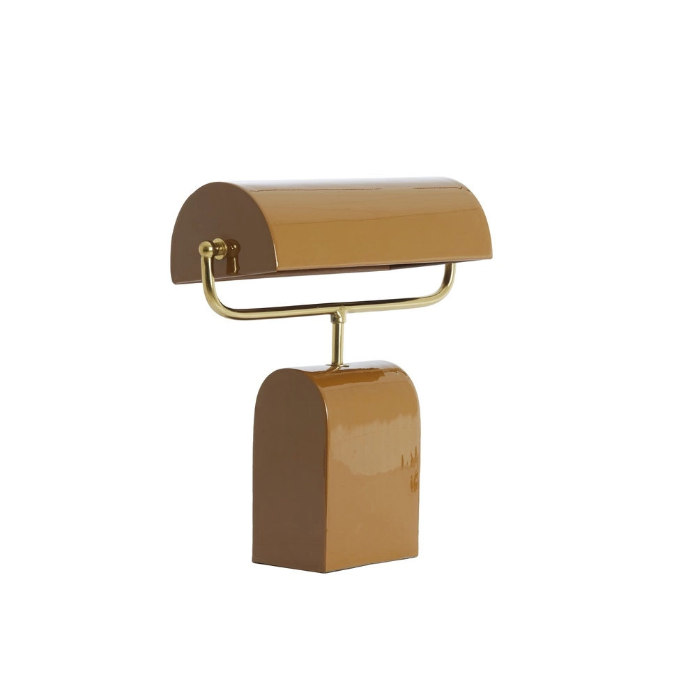 Bruine bureaulamp Cardona met goud - 1x E27 Light & Living 8717807816278