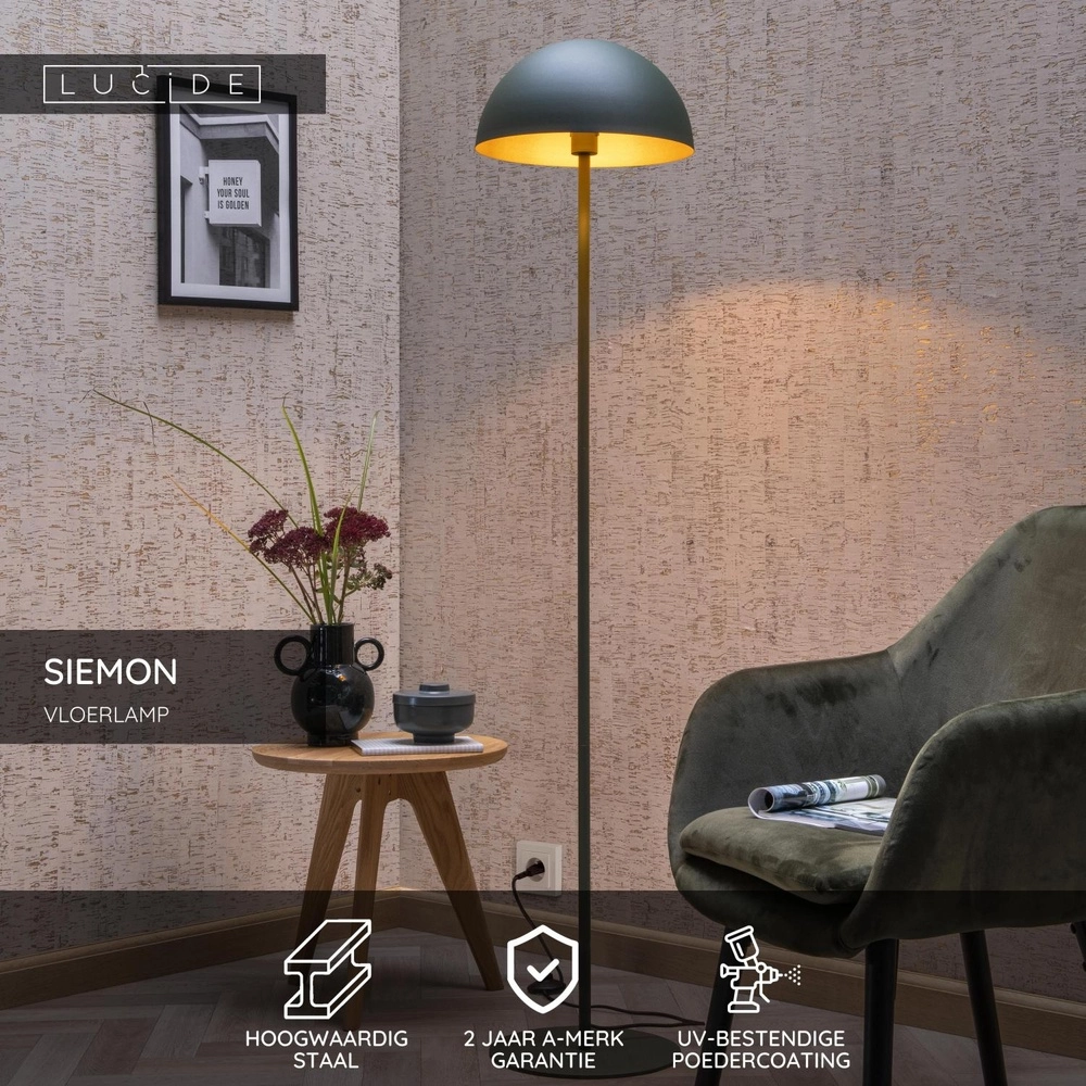 Design vloerlamp Siemon groen Lucide 5411212451675