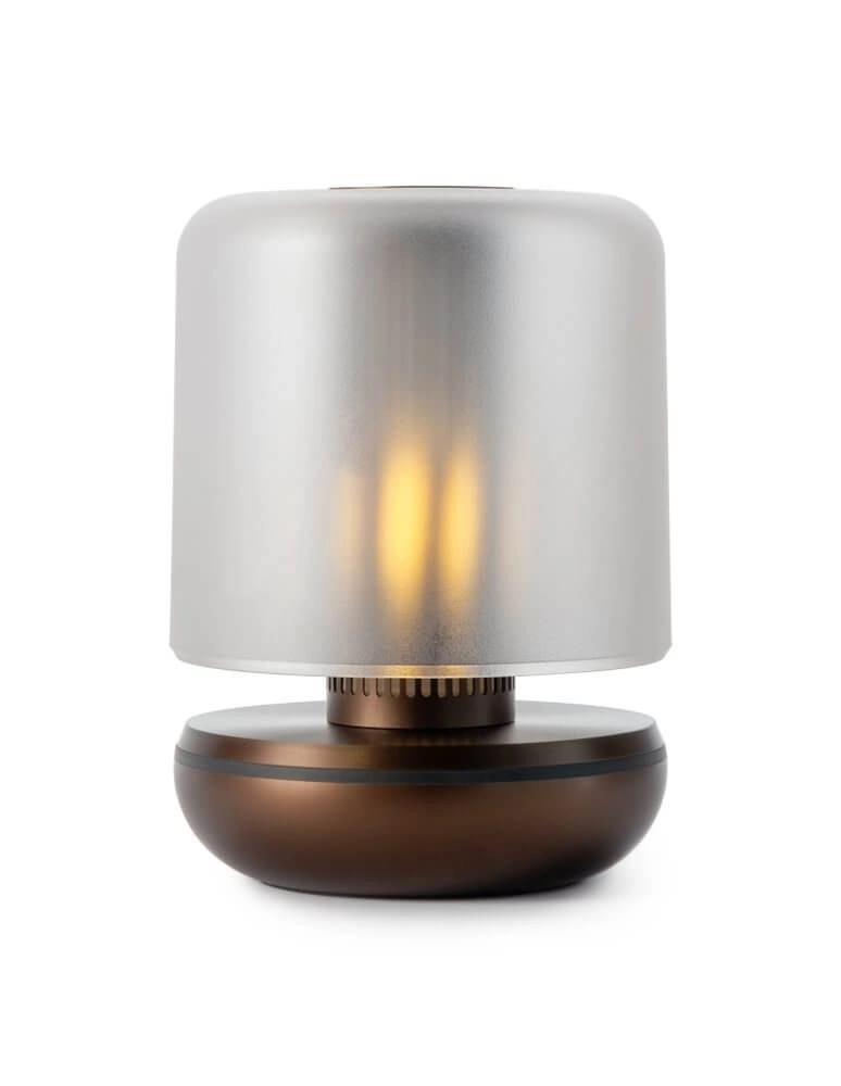 Oplaadbare tafellamp Firefly bronze frosted