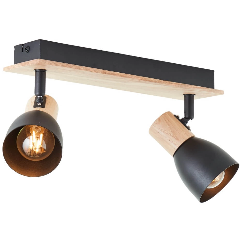 Plafondlamp Daintree 2-lichts zwart Brilliant 4004353408670