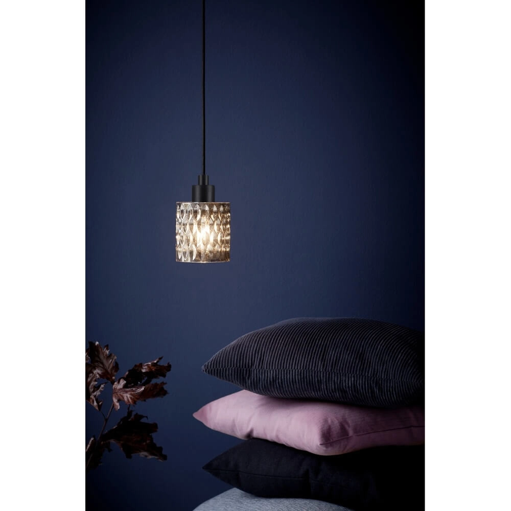 Hanglamp Hollywood zwart met smoke glas Nordlux 5701581405585
