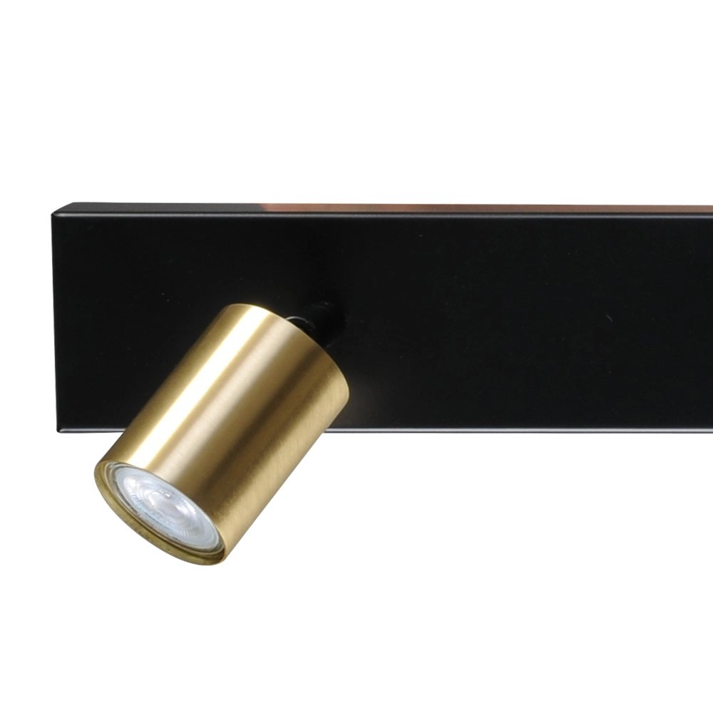 Plafondlamp zwart Bounce met 4 gouden spots Masterlight 8718121209272