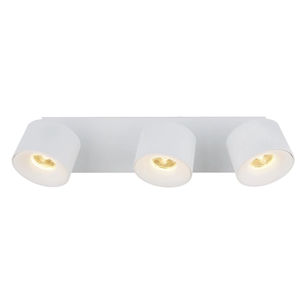 Strakke plafondlamp Rae 3-lichts wit Globo 9007371453641