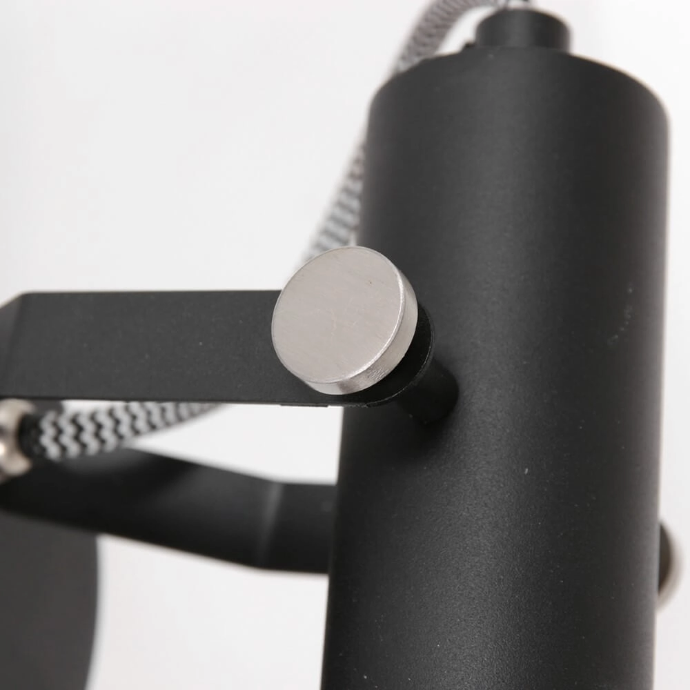 Zwart met RVS wandlamp Acier Steinhauer 8712746151442