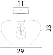Plafondlamp Genua zwart met goud glas Ø 29cm Masterlight 8718121357218
