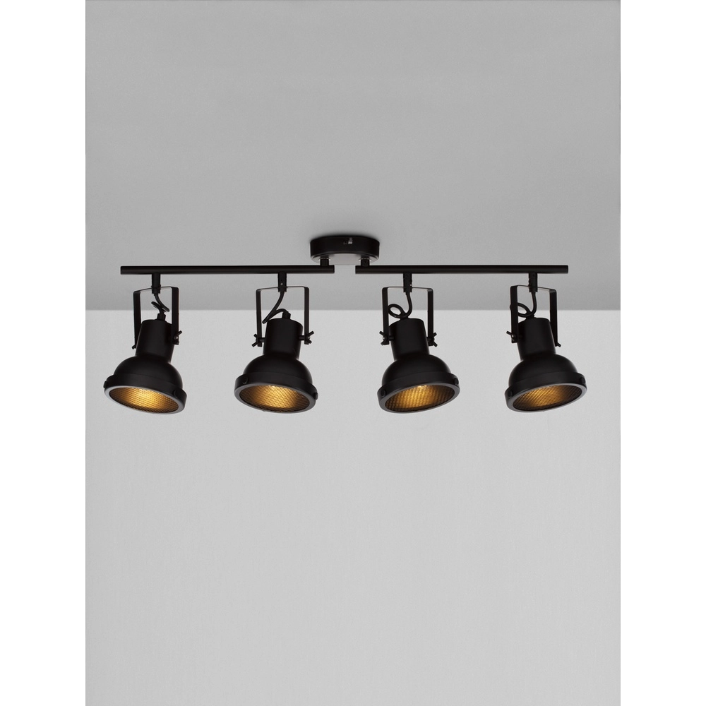 Plafondlamp Ruvi 4-lichts zwart Plafondlamp Ruvi 4-lichts zwart