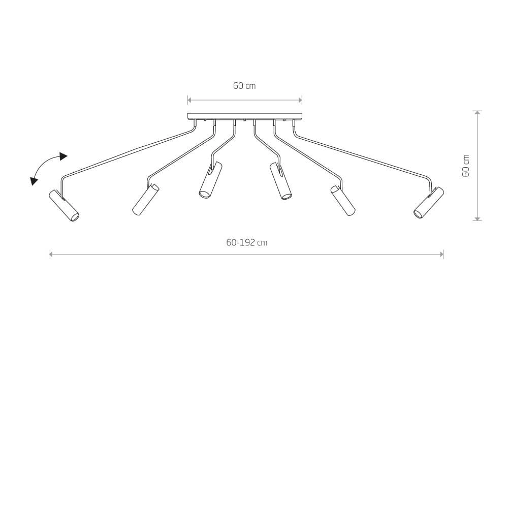 Zwarte plafondlamp Eye Super flexibel Lyora 5903139650595