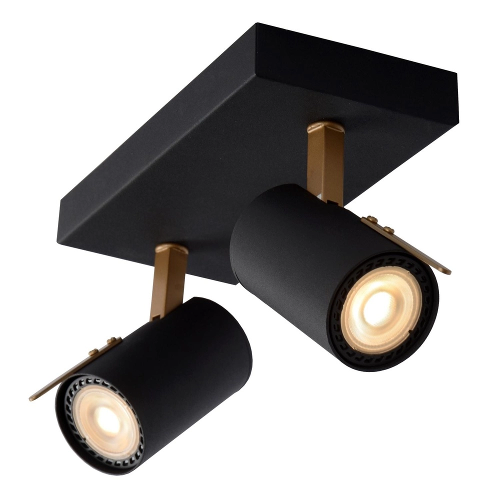 Plafondlamp Grony 2-lichts zwart Lucide 5411212176905