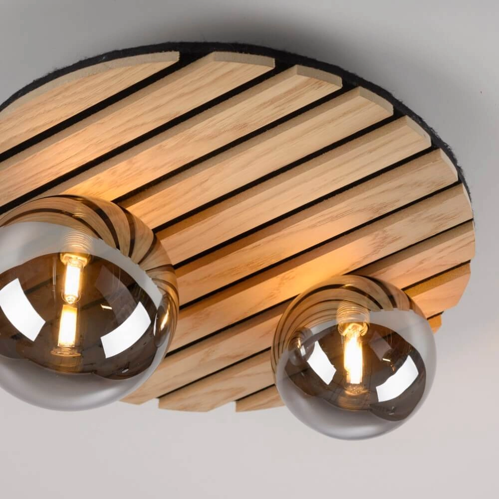 Houten plafondlamp Green Stika rond Just Light 4043689004231