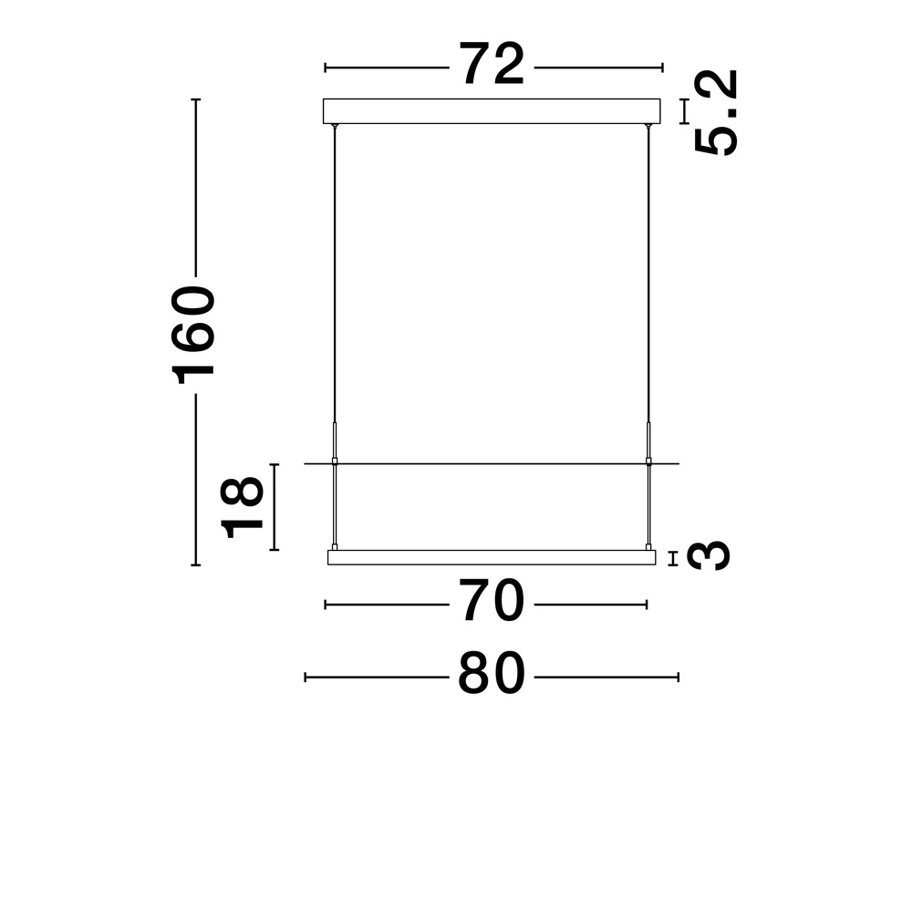 Hanglamp Diona Ø 80cm zwart met wit 2700K Lyora 5212017470874