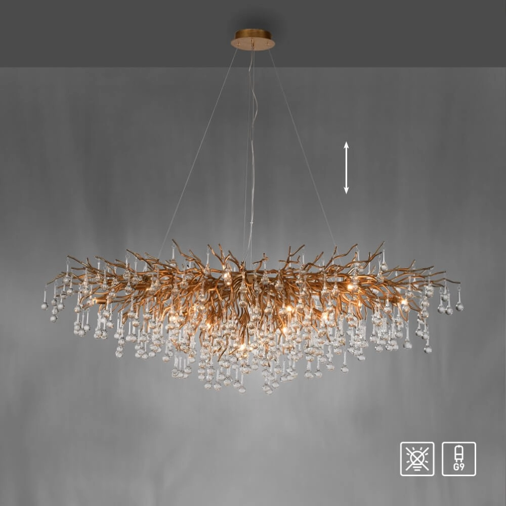Grote kroonluchter Icicle antiek messing Paul Neuhaus 4012248332917