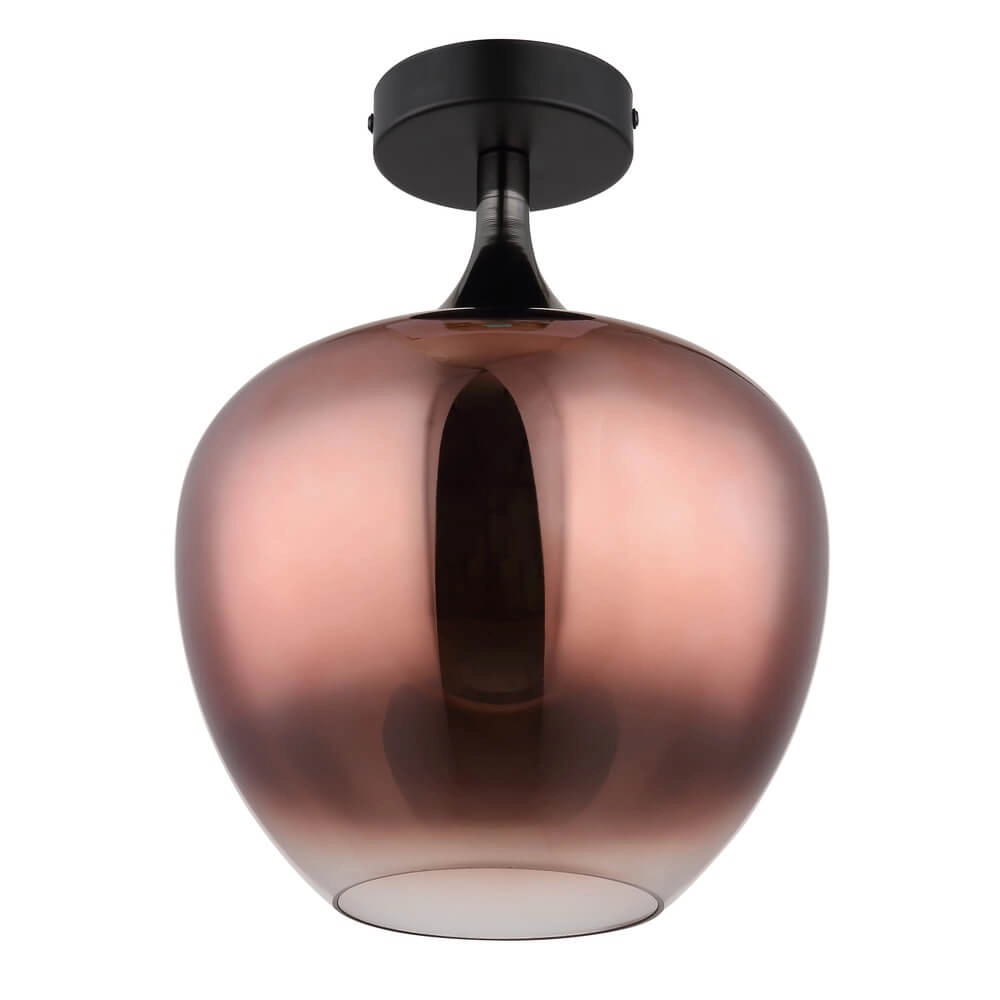 Zwarte plafondlamp Maxy met rood glas Ø 24cm Globo 9007371459964