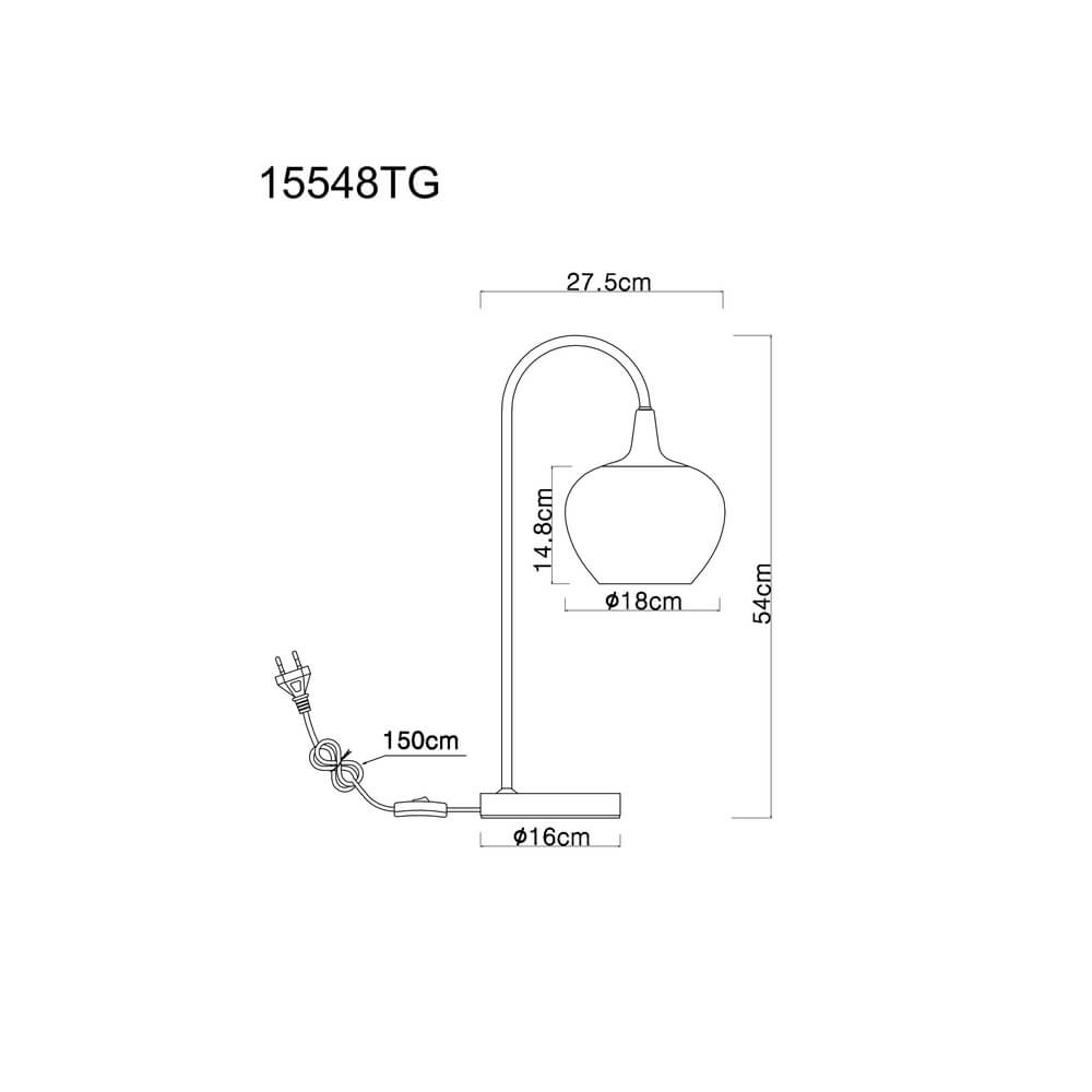 Zwarte tafellamp Maxy met rood glas enkel Globo 9007371456987