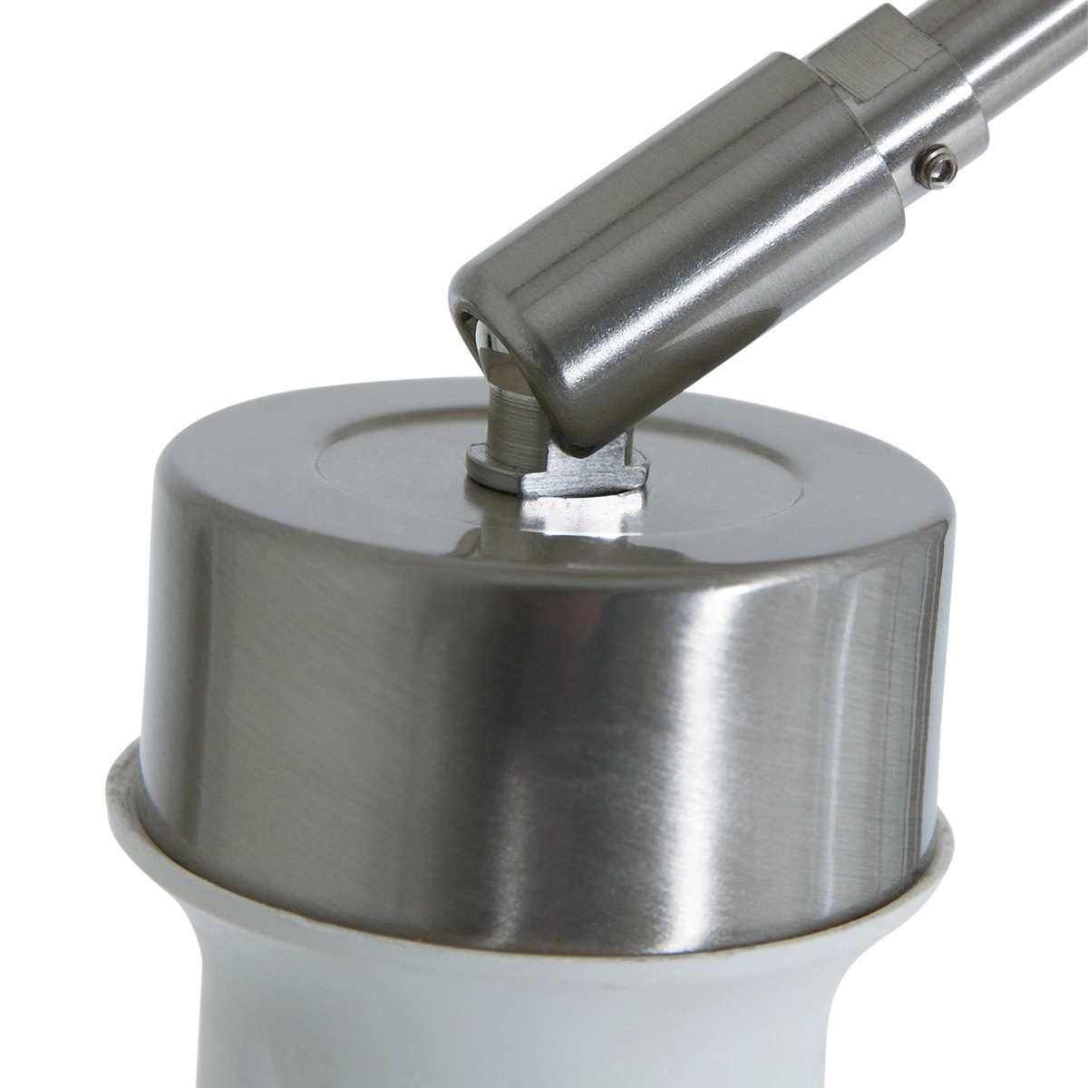 Vloer Leeslamp Prestige Chic RVS met 40cm wit linnen kap Steinhauer 8712746145724