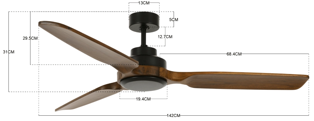 Plafondventilator donker hout Shoalhaven Ø 142cm Beacon 9333509136569