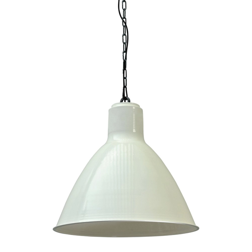 Retro industrie hanglamp Industria 58 wit met zwart Retro industrie hanglamp Industria 58 wit met zwart