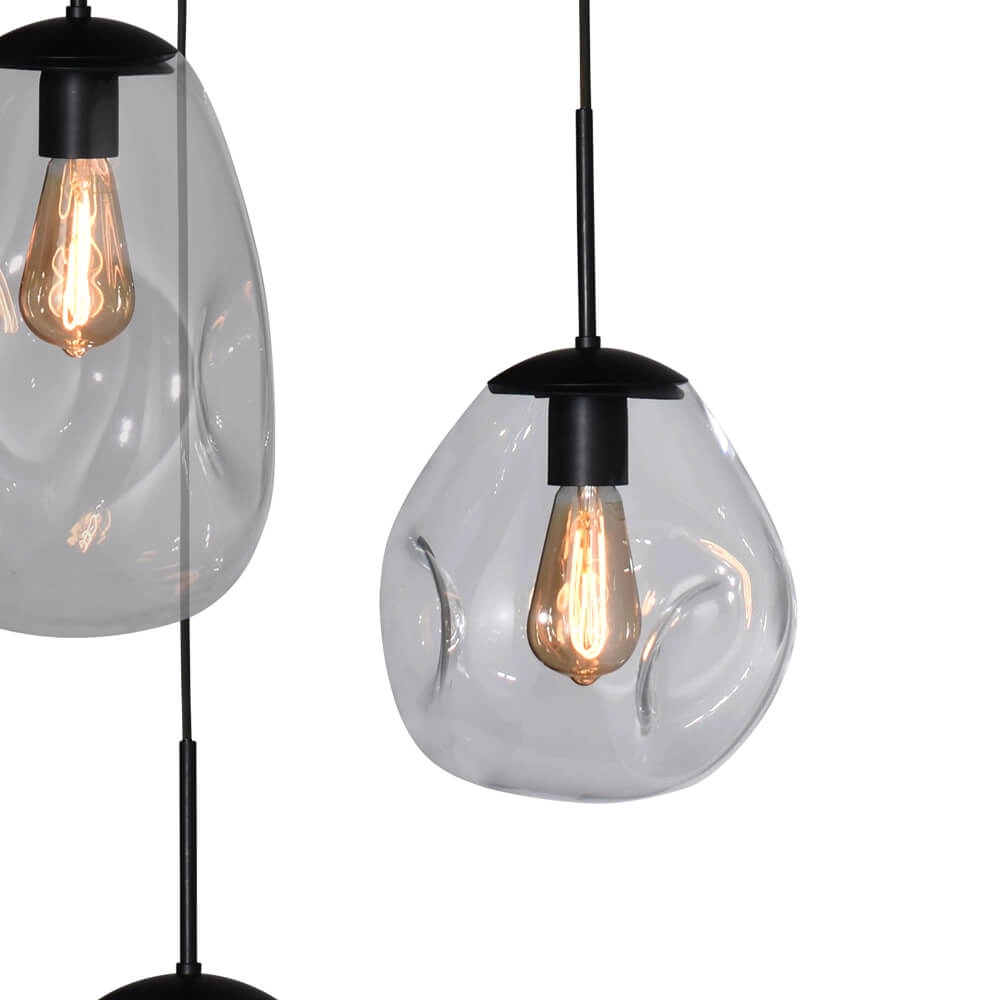 Pendel hanglamp Lava 3x helder glas Masterlight 8718121286372