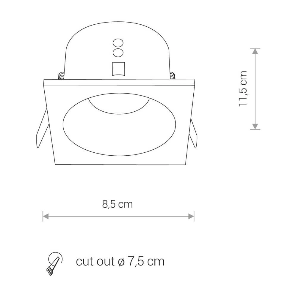 Zwarte inbouwspot Delta IP54 Lyora 5903139837095