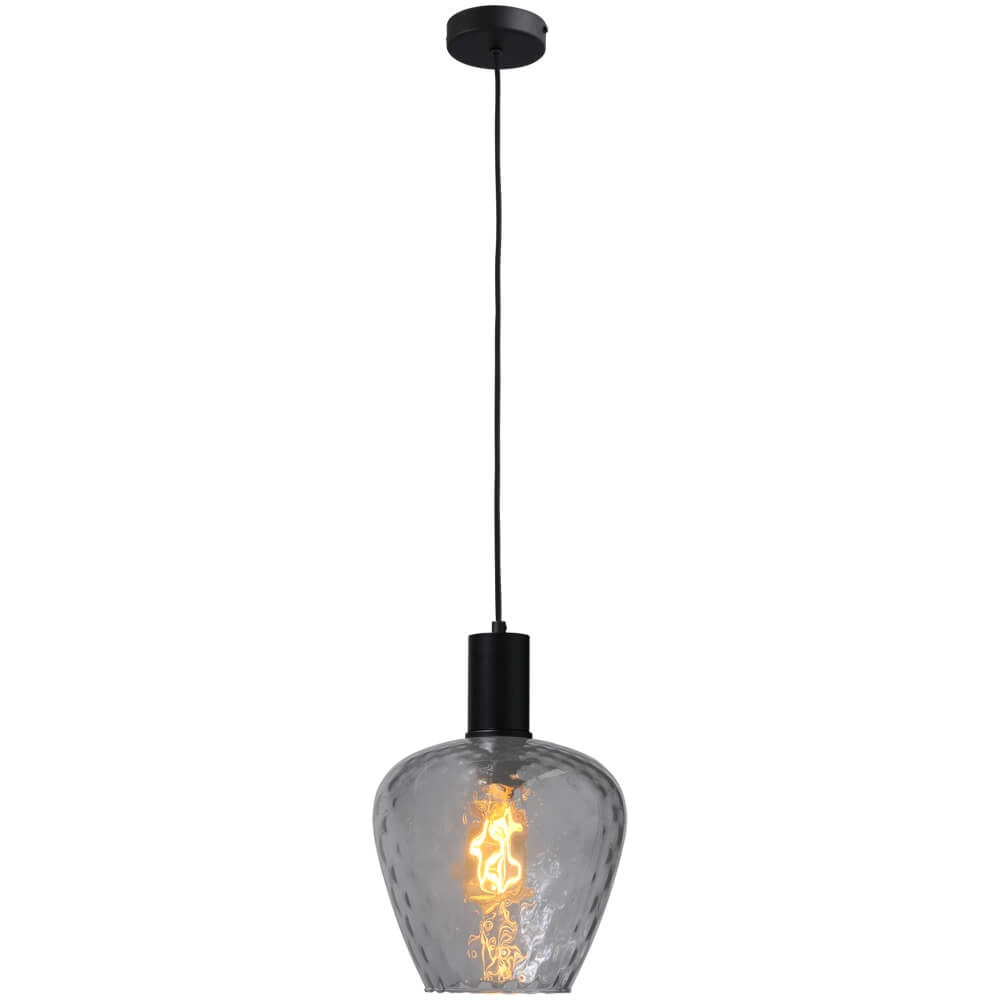 Hanglamp zwart Porto met Diamond smoke glas - Ø 21cm Masterlight 8718121269306