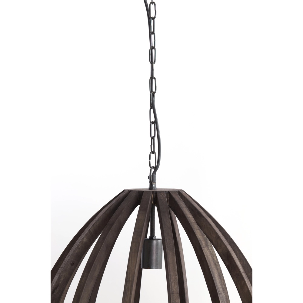 Houten hanglamp Barsia Ø 40cm - walnoot kleur Light & Living 8717807701031