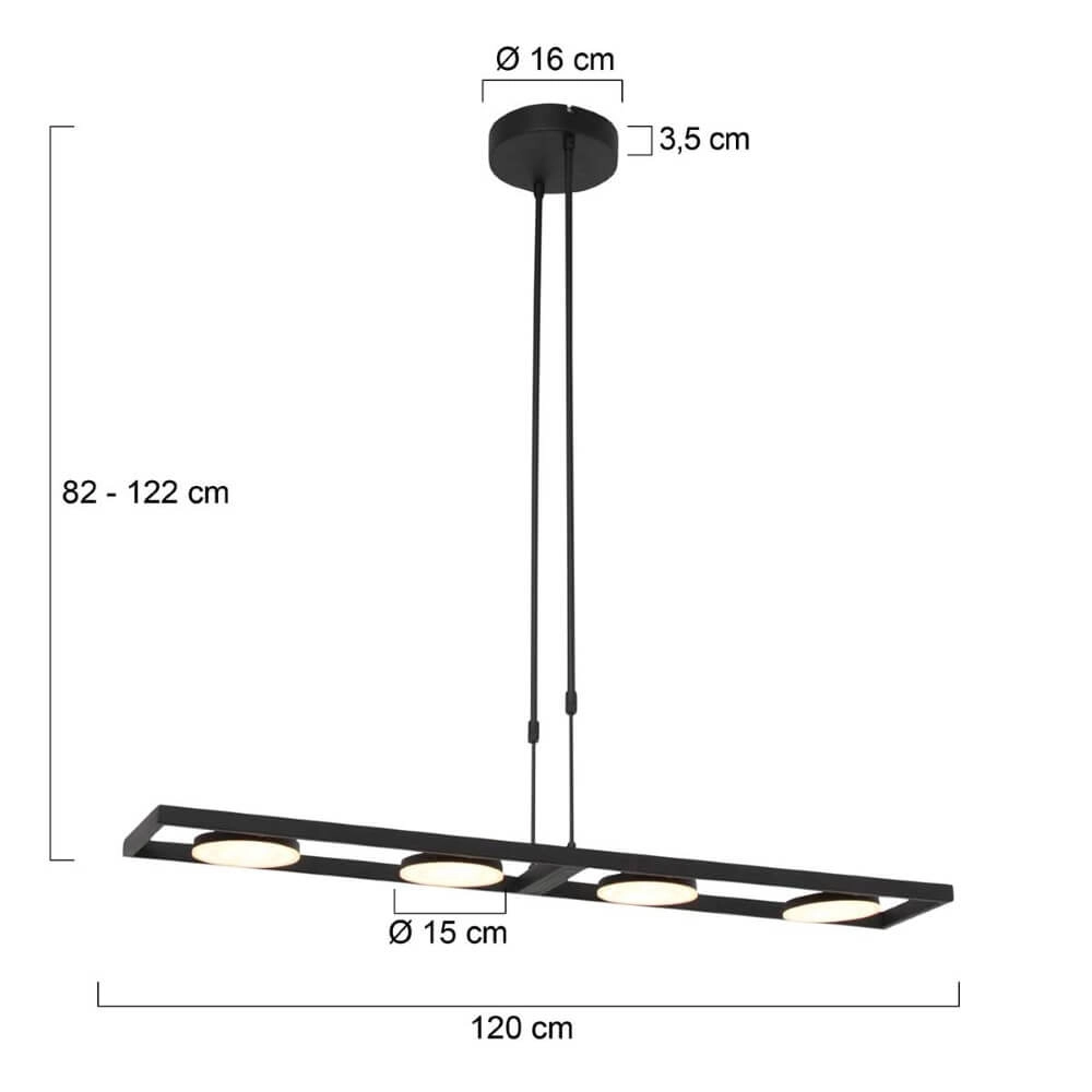 Flexibele led hanglamp Soleil zwart Steinhauer 8712746167351