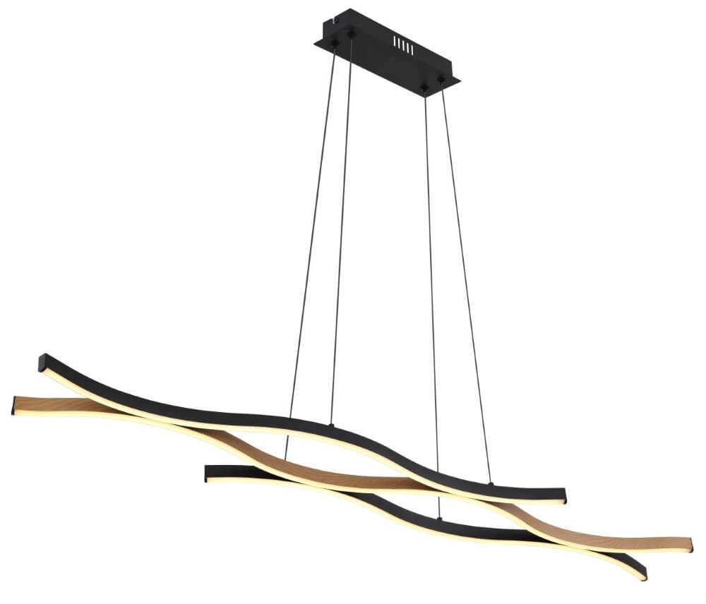 Hanglamp Geronimo zwart met hout