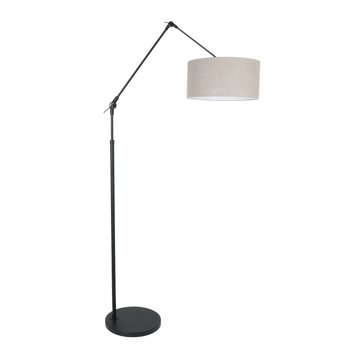Vloer Leeslamp Prestige Chic zwart met 40cm taupe lampenkap Vloer Leeslamp Prestige Chic zwart met 40cm taupe lampenkap