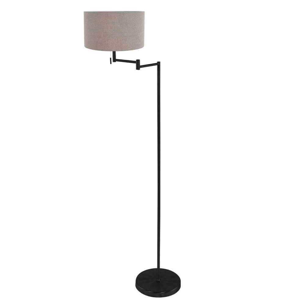 Vloerlamp Bella zwart met grijze kap Steinhauer 8712746174632
