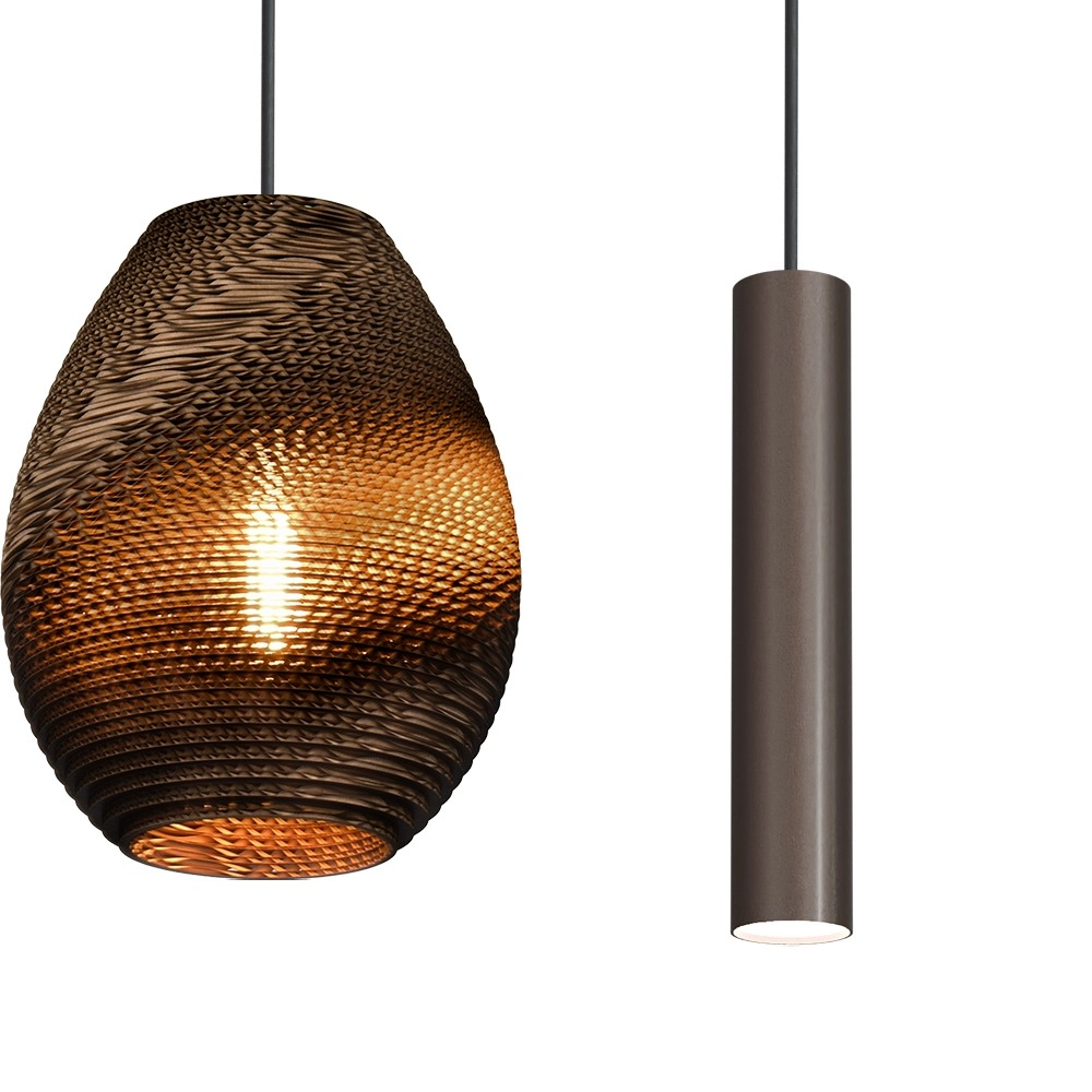 6-lichts hanglamp Carta Trendy Think-paper kap cacao Masterlight 8718121437477