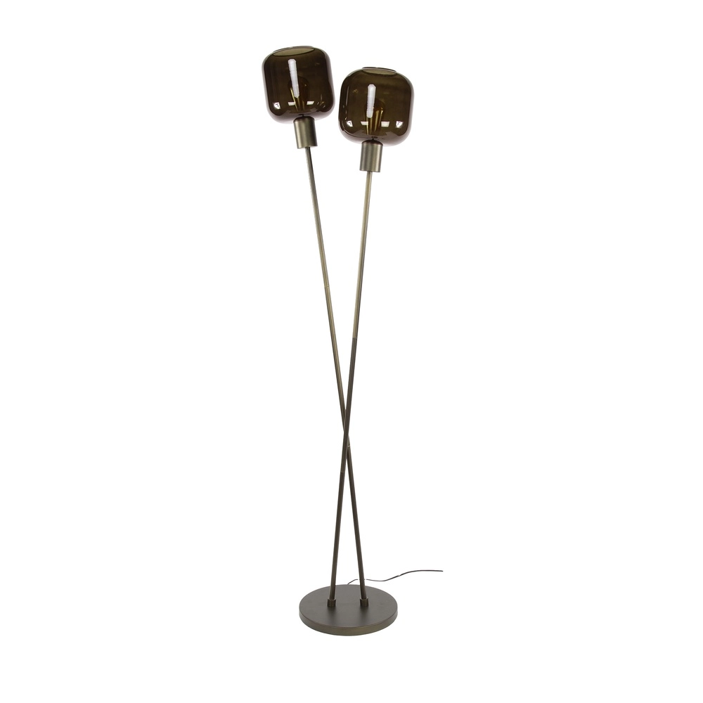 Design vloerlamp Bronza Sienna bruin - 2x E27 Lyora 8716803513426