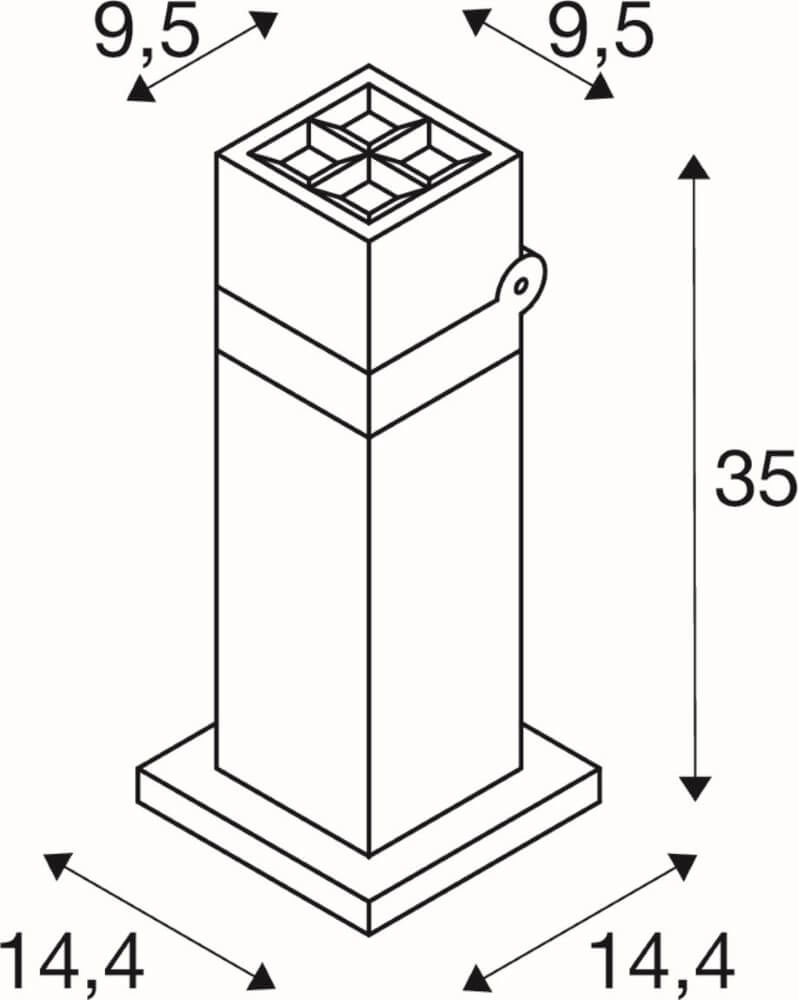 Led padverlichting S-Cube 35cm - vierkant SLV 4024163278027