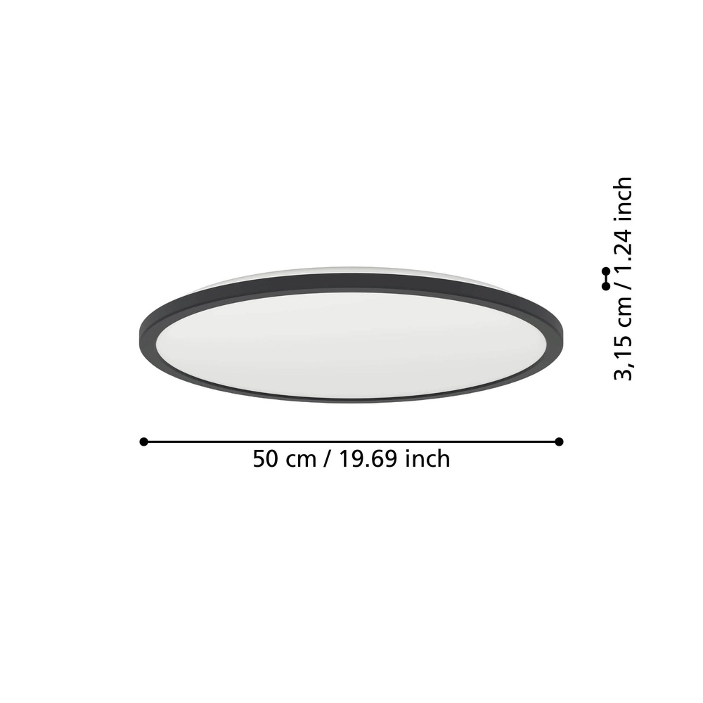 Badkamer plafondlamp Rovito Zigbee - zwart - Ø 50cm Eglo 9008606329861